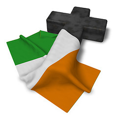 Image showing christian cross and flag of ireland - 3d rendering