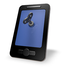 Image showing smartphone with wind up key - 3d rendering