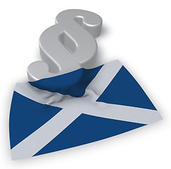 Image showing paragraph symbol and flag of scotland - 3d rendering