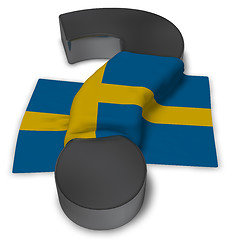 Image showing question mark and flag of sweden - 3d illustration