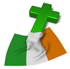 Image showing christian cross and flag of ireland - 3d rendering