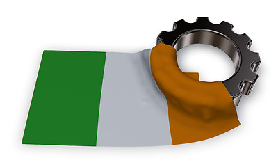 Image showing gear wheel and flag of ireland - 3d rendering