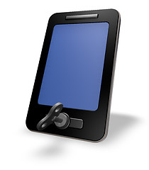 Image showing smartphone with wind up key - 3d rendering