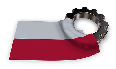 Image showing gear wheel and flag of poland - 3d rendering