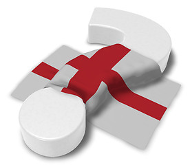 Image showing question mark and flag of england - 3d illustration