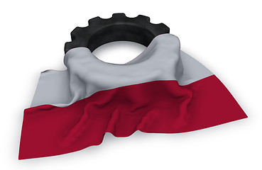 Image showing gear wheel and flag of poland - 3d rendering