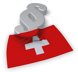 Image showing paragraph symbol and flag of switzerland - 3d rendering