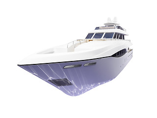 Image showing Big yacht isolated front view