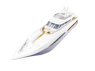 Image showing Big yacht isolated front view