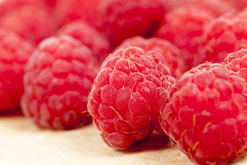 Image showing Red ripe raspberries