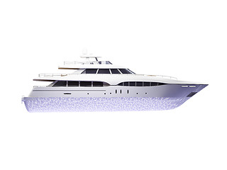 Image showing Big yacht isolated side view