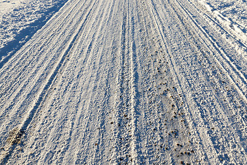 Image showing muddy road, winter