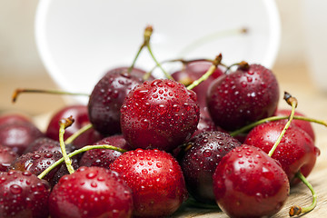 Image showing maroon ripe cherries