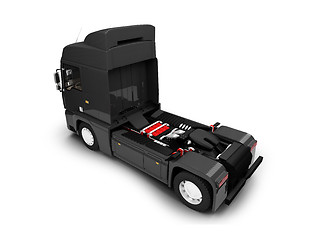 Image showing Bigtruck isolated black back view