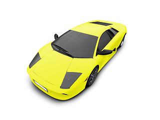 Image showing Ferrari isolated yellow front view