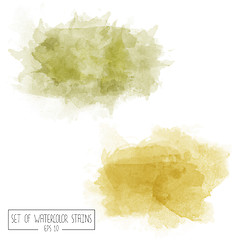 Image showing Set of color vector watercolor stains