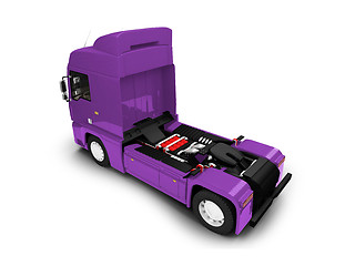 Image showing Bigtruck isolated purple back view