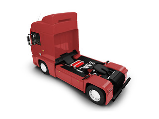 Image showing Bigtruck isolated red back view