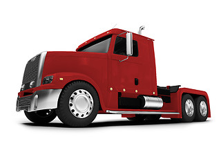 Image showing Bigtruck isolated red front view