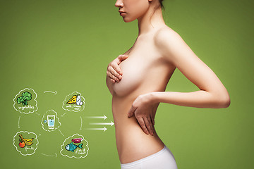 Image showing The collage about health, diet and food concept