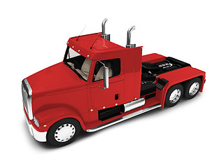 Image showing Bigtruck isolated red front view