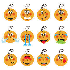Image showing Baby boy Emojis Set of Emoticons Icons Isolated