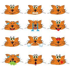 Image showing Cat Emojis Set of Emoticons Icons Isolated