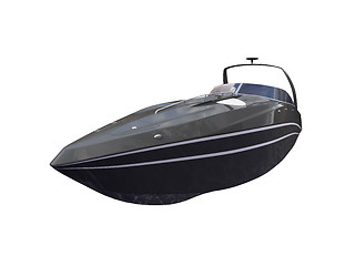 Image showing Black Boat isolated front view