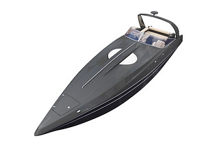 Image showing Black Boat isolated front view
