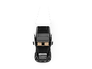 Image showing Black semi truck on white background