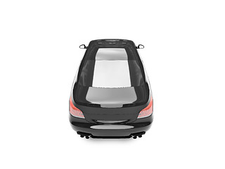 Image showing isolated black car back view 03