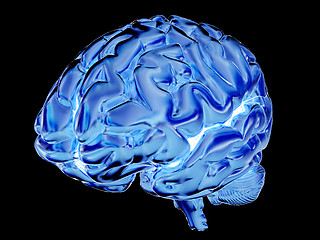 Image showing Gold brain. 3d render