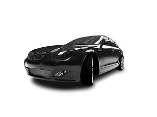 Image showing  isolated black car front view 01