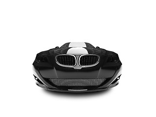 Image showing isolated black car front view 02