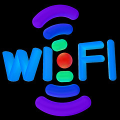 Image showing color wifi icon. 3d illustration