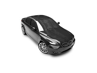 Image showing isolated black car front view 03