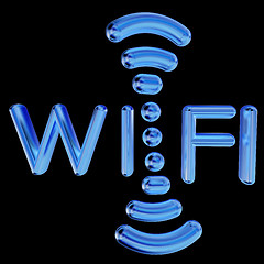 Image showing Gold wifi icon for new year holidays. 3d illustration