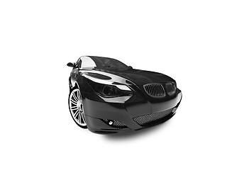 Image showing isolated black car front view 04