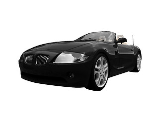 Image showing isolated black car front view 01