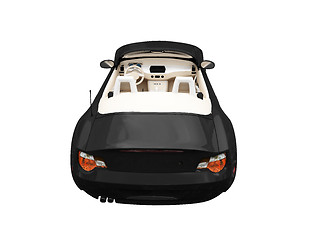 Image showing isolated black car back view 02