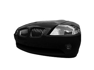 Image showing isolated black car front view 02