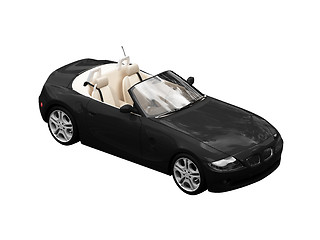 Image showing isolated black car front view 04
