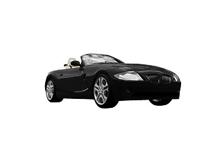 Image showing isolated black car front view 05