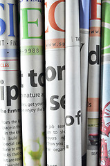 Image showing Newspapers folded and stacked