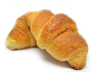 Image showing Two French croissants