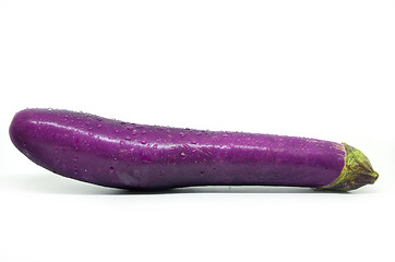 Image showing Purple eggplant with water drop