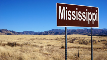 Image showing Mississippi brown road sign