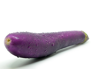 Image showing Purple eggplant with water drop