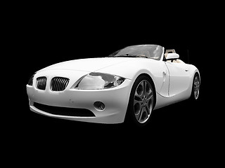 Image showing isolated white car front view 01