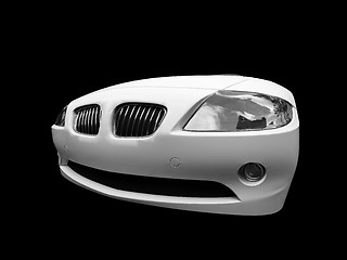 Image showing isolated white car front view 02